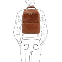 Tuscany Leather Melbourne - Leather laptop backpack - 